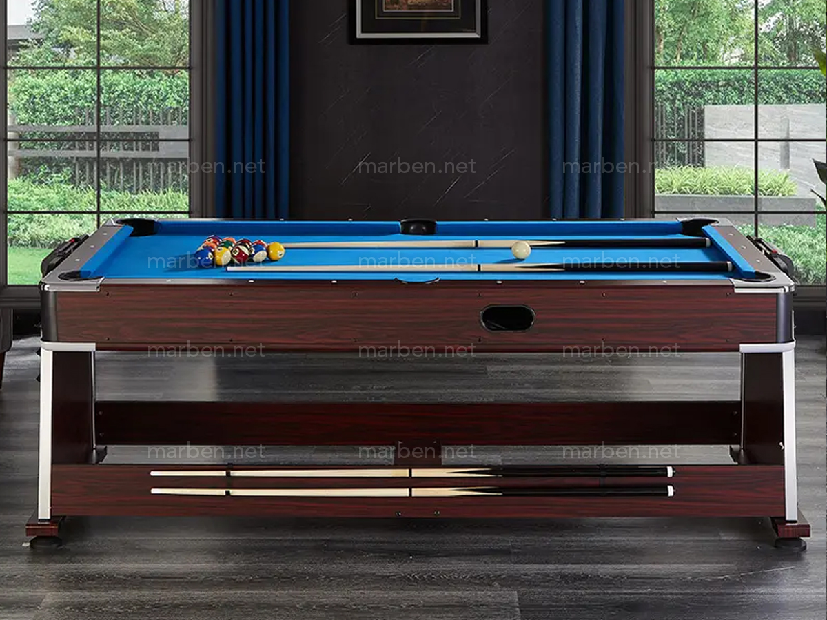 Mesa Multijuego  4 en 1 Giratoria de 7 ft, Air-Hockey, Billar, Ping-Pong, Cubierta de Comedor (Café, paño azul)